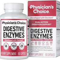 Physician's CHOICE Digestive Enzymes for Bloating & Digestion - Fast-Acting 16 Enzyme Formula with Organic Prebiotics & Probiotics for Gut & Digestive Health - Meal Time Discomfort Relief - 180 CT