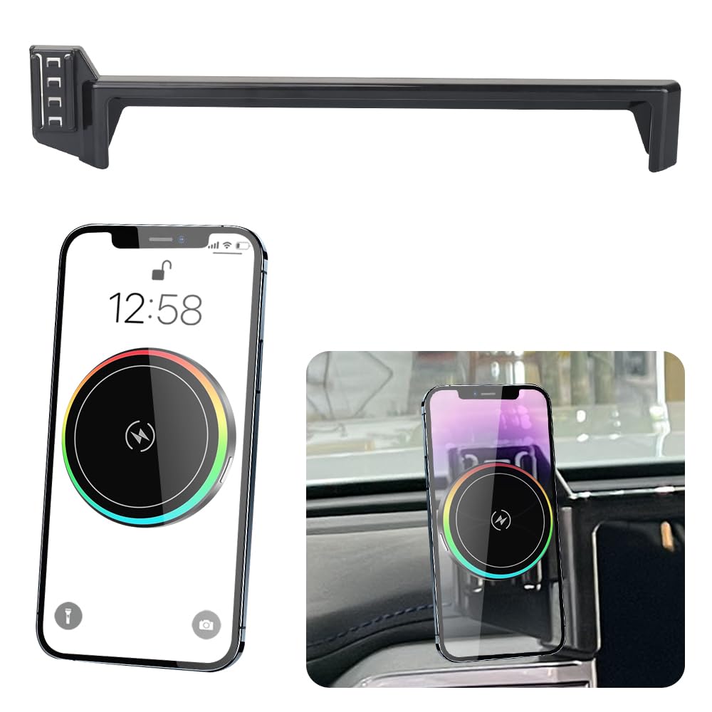 Car Magnetic Phone Mount for Toyota Tundra 2022-2026 and Toyota Sequoia 2023-2026 [only for 14 inch Screen ] Auto Interior Accessories Best Cellphone Holder Fast 15W Wireless Charger Cell Phones Stand