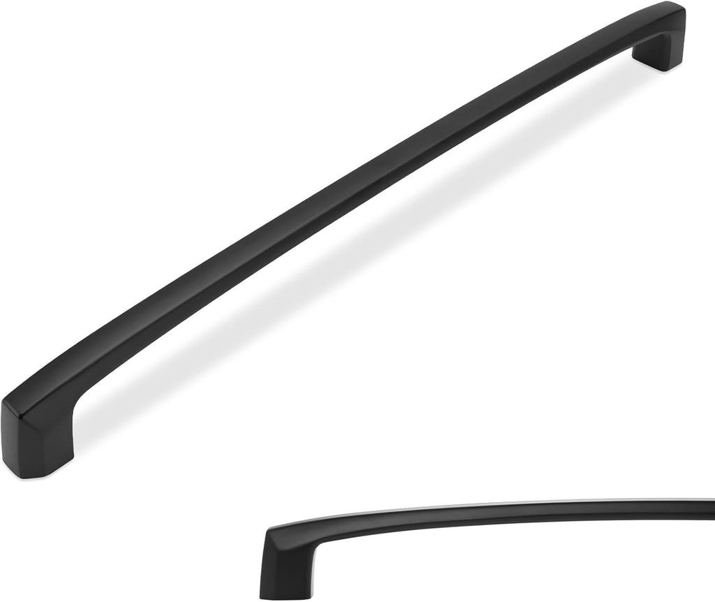 BUKOBYHE 10 Pack 12-3/5 Inch(320mm) Kitchen Cabinet Handles Matte Black Cabinet Pulls Zinc Alloy Drawer Pulls Solid Kitc
