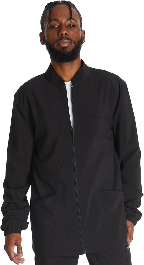 Dickies EDS Essentials Scrub Jacket for Men Zip Front 3 Pockets Black XS