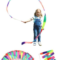 dervea 20pk Ribbon Dancing Wands, Party Favors for Kids Birthday (Rainbow)