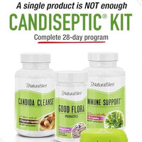 NaturalSlim Gut Cleanse Support Supplements Bundle - Candiseptic Kit Anti Overgrowth, Gut & Colon Cleansing 242 Capsules Total - 28 Days Cleansing Program Formulated by Frank Suarez (1 Pack)