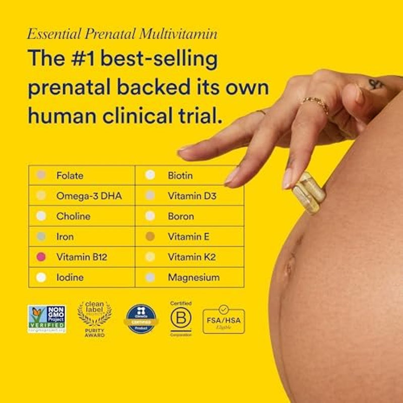 Visita la tienda de Ritual Ritual Multivitamínico Prenatal Esencial para Mujeres: Folato y Colina para Soporte del Tubo Neural, Omega-3 DHA para el Desarrollo del Cerebro Fetal, Hierro, D3 y K2 Auxiliares del Calcio, Sin OGM