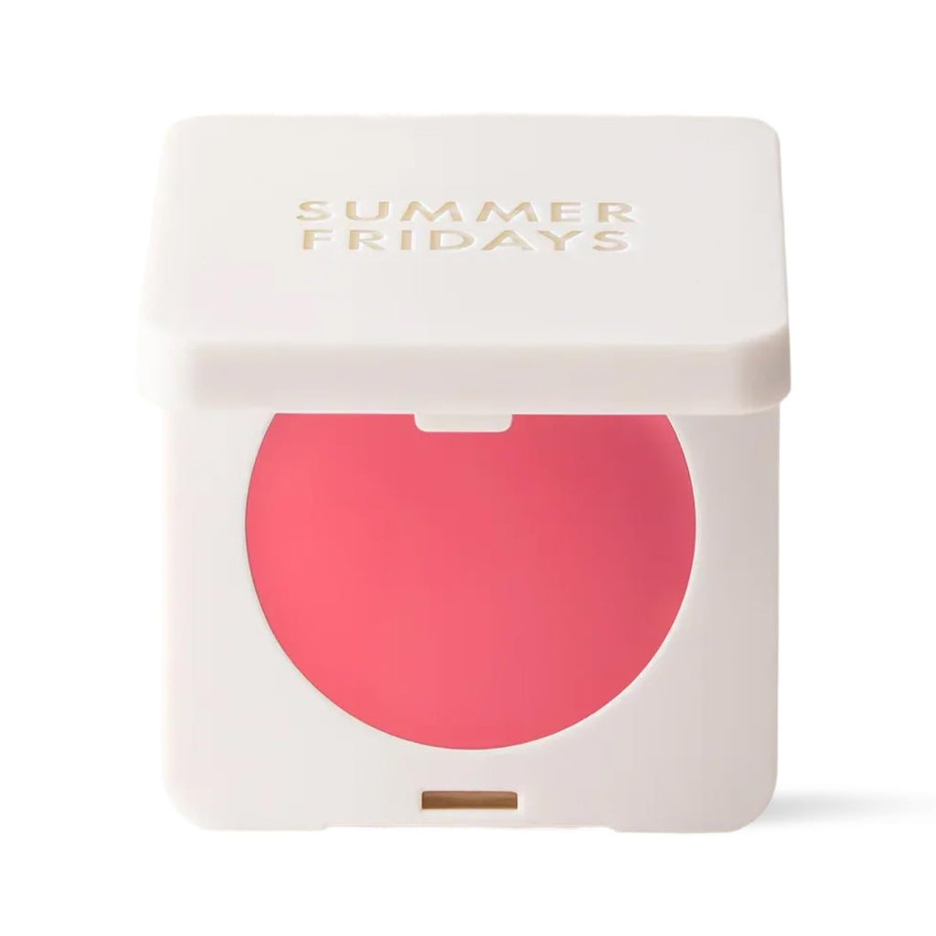 Summer Fridays Blush Butter Balm - Skincare-Infused Hydrating Cream Blush with Hyaluronic Acid, Ceramides, & Shea Butter for a Dewy Flush of Color - Cheek and Lip Tint - Pink Sunset (0.14 Oz)