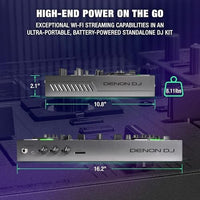 Denon DJ PRIME GO+ Portable DJ Controller and Mixer with Stem Separation, 2 Decks, Wi-Fi Streaming, Bluetooth, Lights Control, 7" Screen and Battery