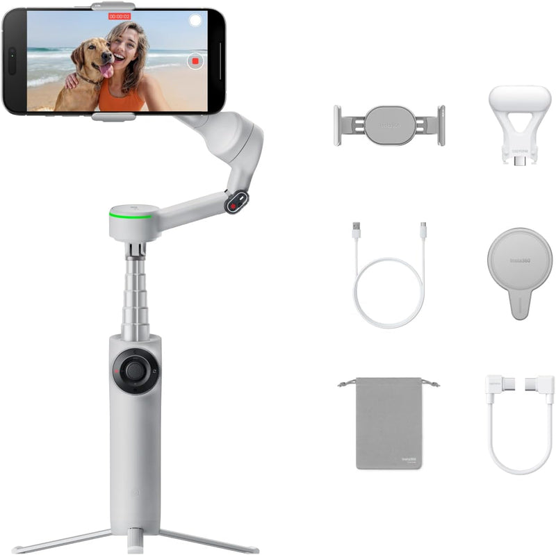 Insta360 Flow 2 Pro - Stone Grey — Estabilizador gimbal para celular con IA