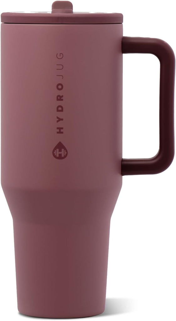 HydroJug Traveler 40oz, Insulated Tumbler with Handle & Straw, Canyon Rose