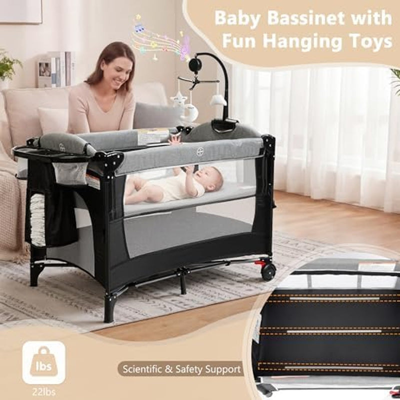 Ofertaza, Kinder King 4 in 1 Portable Baby Playard, Foldable Baby