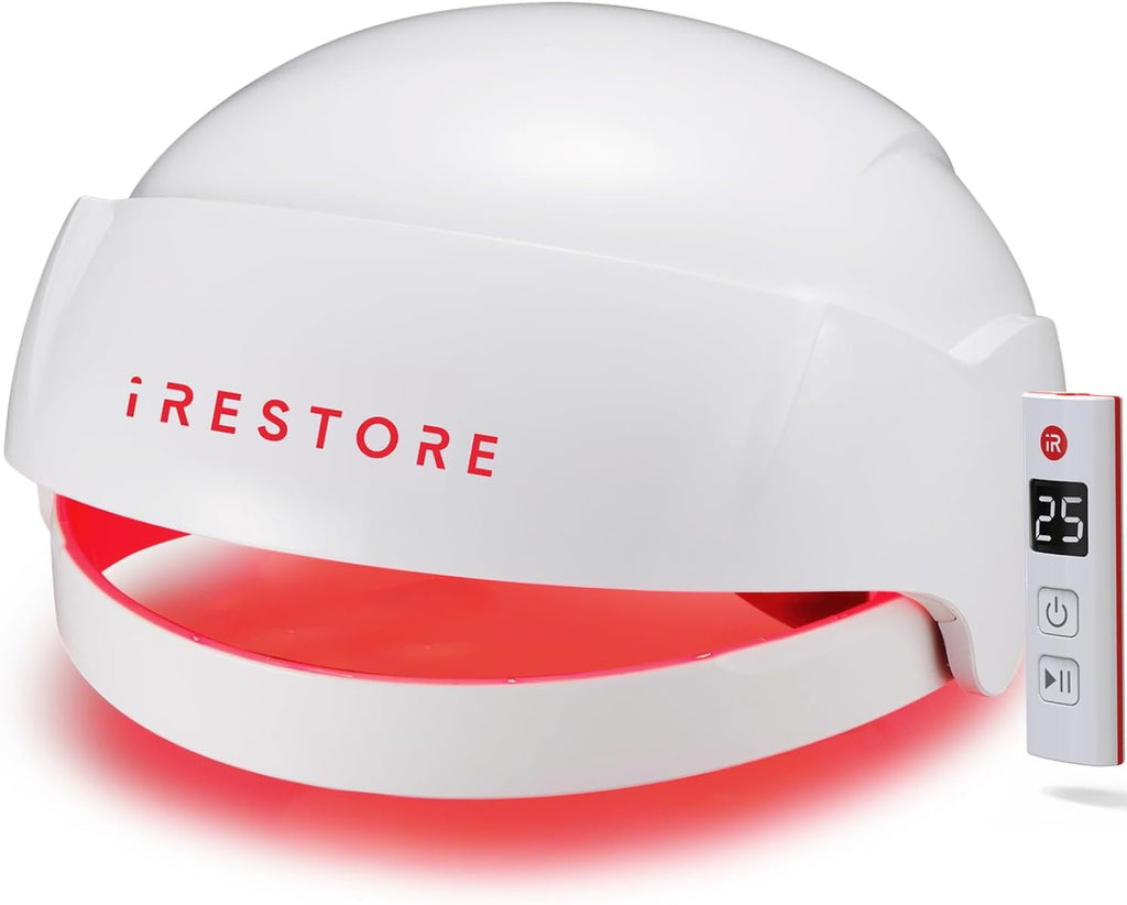 iRestore Sistema de crecimiento del cabello con láser esencial: tratamientos de pérdida de cabello aprobados por la FDA para hombres y mujeres y productos para el crecimiento del cabello para hombres