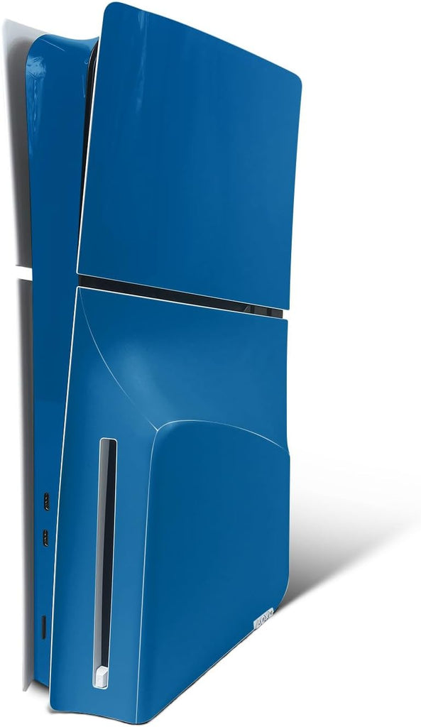 MightySkins Skin Compatible with PlayStation 5 Slim Disk Edition Console Only - Solid Blue | Protective, Durable, and Un
