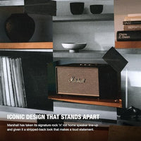 Marshall Stanmore III Bluetooth Home Speaker - Loud Stereo Sound with Bass and Treble Controls | Plug-in Powered | Record Player Compatible | RCA and 3.5mm Aux Inputs - Black