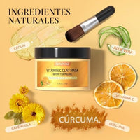 SHVYOG Máscara de arcilla de cúrcuma con vitamina C con arcilla de caolín para piel opaca y propensa a manchas, máscara facial de limpieza profunda, máscaras faciales para el cuidado de la piel para controlar el aceite y refinar poros 5.29 oz 5.29 oz