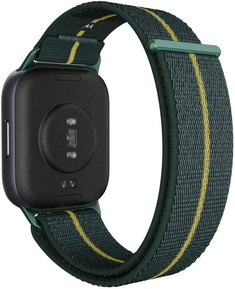 Motorola Moto Watch Fit, Fitness Tracker, GPS, Sleep Monitor, Black Dial & Green Band