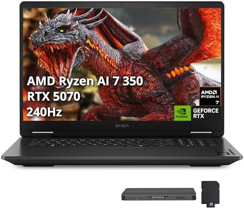 HP Omen 16 Slim Gaming Laptop: Core Ultra 7 255H, NVidia RTX 5060, 16GB DDR5 RAM, 1TB SSD, 16" Full HD+ 2K 100% sRGB 165Hz IPS Display