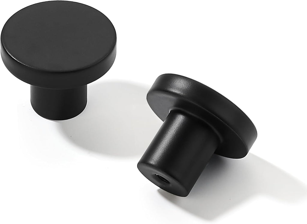 khtumeware 20 Pack Cabinet Knobs Black Kitchen Cabinet Knobs Round Dresser Drawer Knobs Matte Black Drawer Pulls Closet