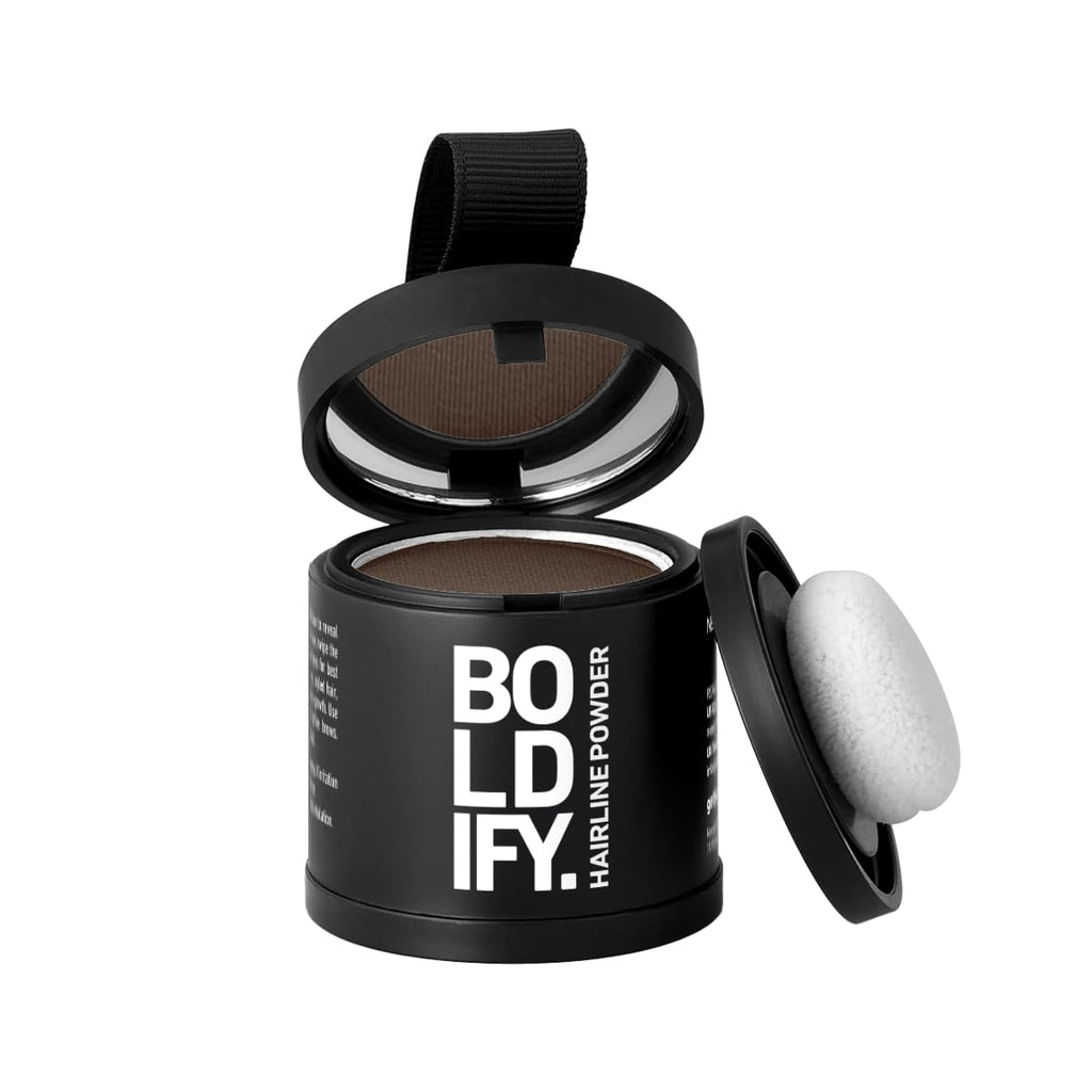 Boldify Hairline Powder, Root Touch Up Hair Color Medium Brown 10g