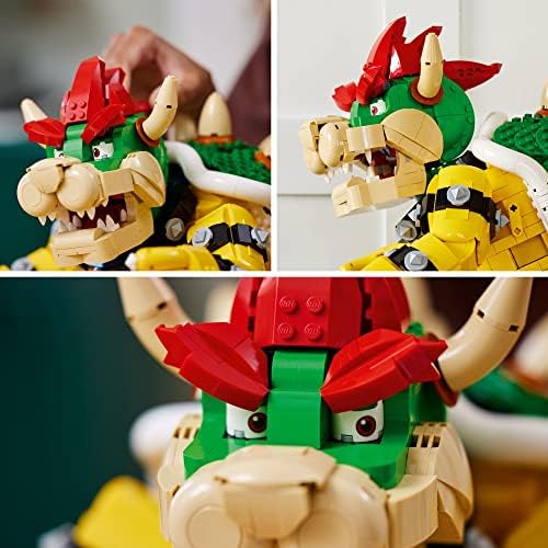 LEGO Super Mario The Mighty Bowser 71411, King of Koopas 3D Model Building Kit, Collectible Posable Character Figure with Battle Platform, Memorabilia Gift Idea for Adults and Fans of Super Mario Bros