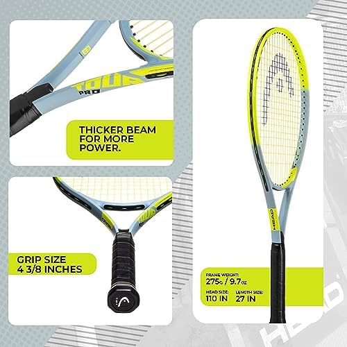 HEAD Tour Pro - Raqueta de tenis, agarre de 4 3/8"