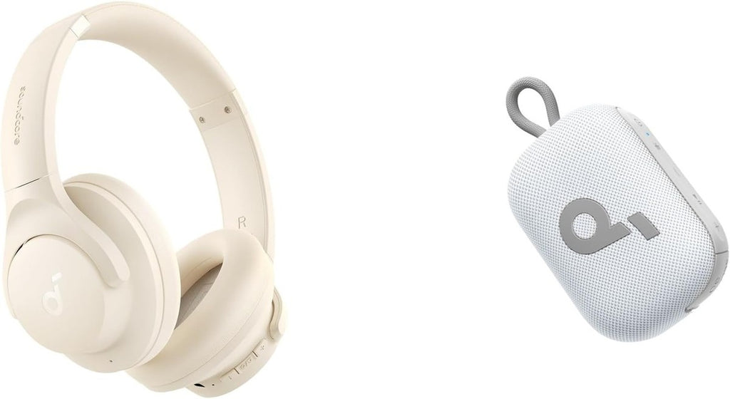 Soundcore by Anker Q20i Hybrid Active Noise Cancelling Headphones & Select 4 Go Bluetooth Shower Speaker (Bundle)