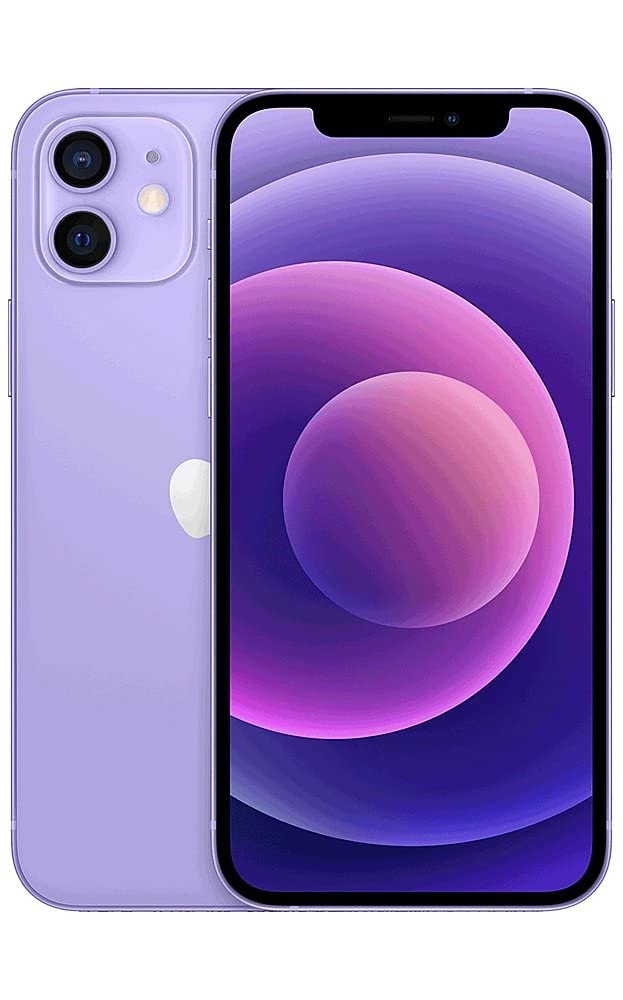 Apple iPhone 12, US Version, 64GB, Purple for GSM (Renewed)