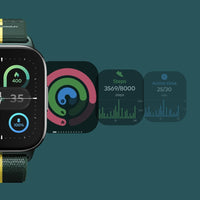 Motorola Moto Watch Fit, Fitness Tracker, GPS, Sleep Monitor, Black Dial & Green Band