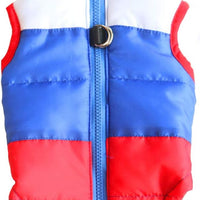MaruPet Winter Warm Dog Coat for Cold Weather - Windproof & Waterproof, Small & Medium Sizes (White + Sapphire + Red)
