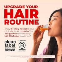MARYRUTH'S Liquid Multivitamin+Hair Growth | Biotin 10000mcg | Lustriva Hair Growth Supplement | Clinically Tested in Women for Thicker Hair&Facial Wrinkle | Skin Care | Ages 18+ | 15.22 Fl Oz