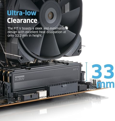 KLEVV FIT V DDR5 32GB (2x16GB) 5600MHz CL30 SK Hynix A-Die 1.25V Gaming Desktop Ram Memory XMP 3.0 / AMD Expo Ready - Black (KD5AGU880-56K300L)