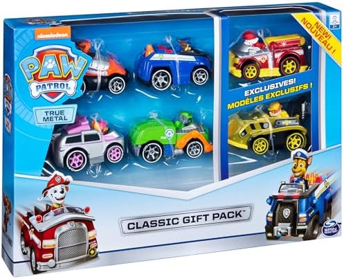 Paw Patrol, True Metal Classic Gift Pack of 6 Collectible Die-Cast Vehicles, 1:55 Scale