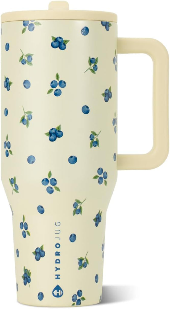 HydroJug Traveler 32oz, Insulated Tumbler with Handle & Straw, Freshly Pick'd