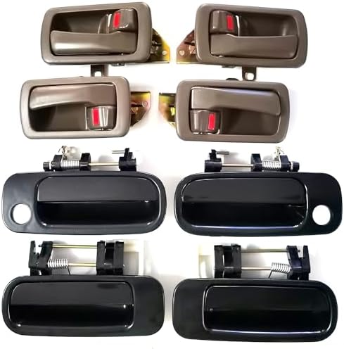 Set of 8 Interior & Exterior Door Handles Fit for Toyota Camry 1992 1993 1994 1995 1996, Left Driver & Right Passenger Side Door Handle Full Set Replacement