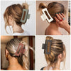 4.1 Inch Large Hair Clips 8 Pcs Square Claw Clips for Thick Hair Big Hair Claw Clips Acrylic Banana Jaw Clips Hair Accessories for Women and Girls -Basic