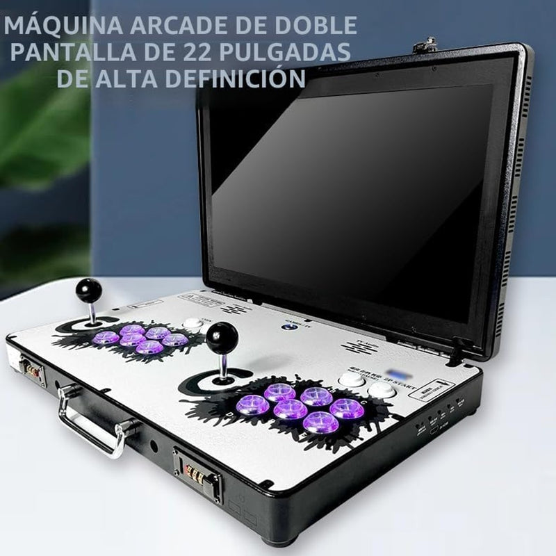 WYGaming Portable 20000 in 1 Metal Box 3D Arcade Game Console, 22 inch Screen