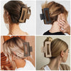 4.1 Inch Large Hair Clips 8 Pcs Square Claw Clips for Thick Hair Big Hair Claw Clips Acrylic Banana Jaw Clips Hair Accessories for Women and Girls -Basic