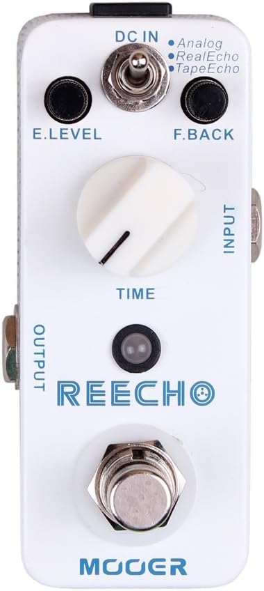 MOOER Reecho Delay Guitar Effects Pedal with 3 Modes, Analog, Real, Tape, Vintage Tap Echo Machine