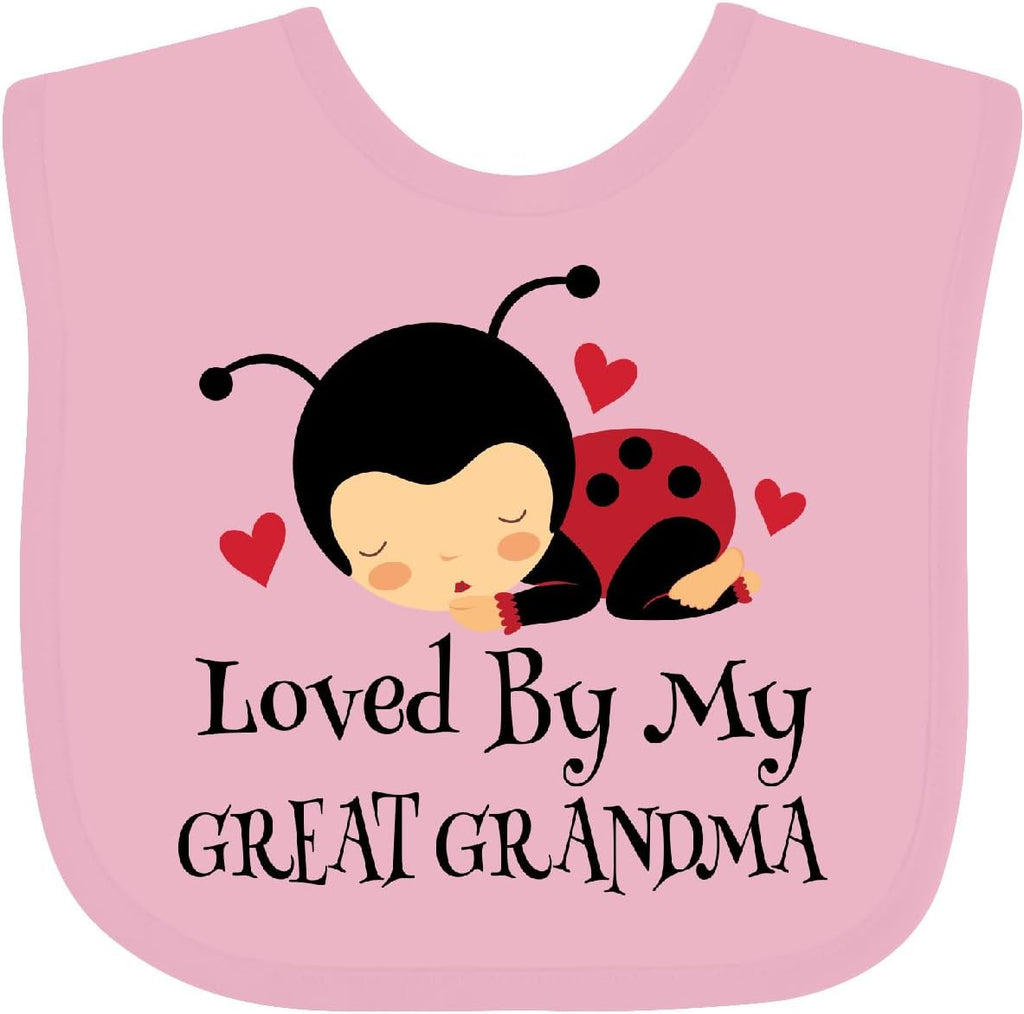 inktastic Loved By My Great Grandma Baby Bib Pink 20ed5