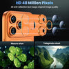Uyiton Compatible with iPhone 17 Pro Camera Lens Protector - [Not Easy to Break][Strong Adsorption][Case-Friendly] Metal Tempered Glass Rear Camera Screen Cover - Cosmic Orange