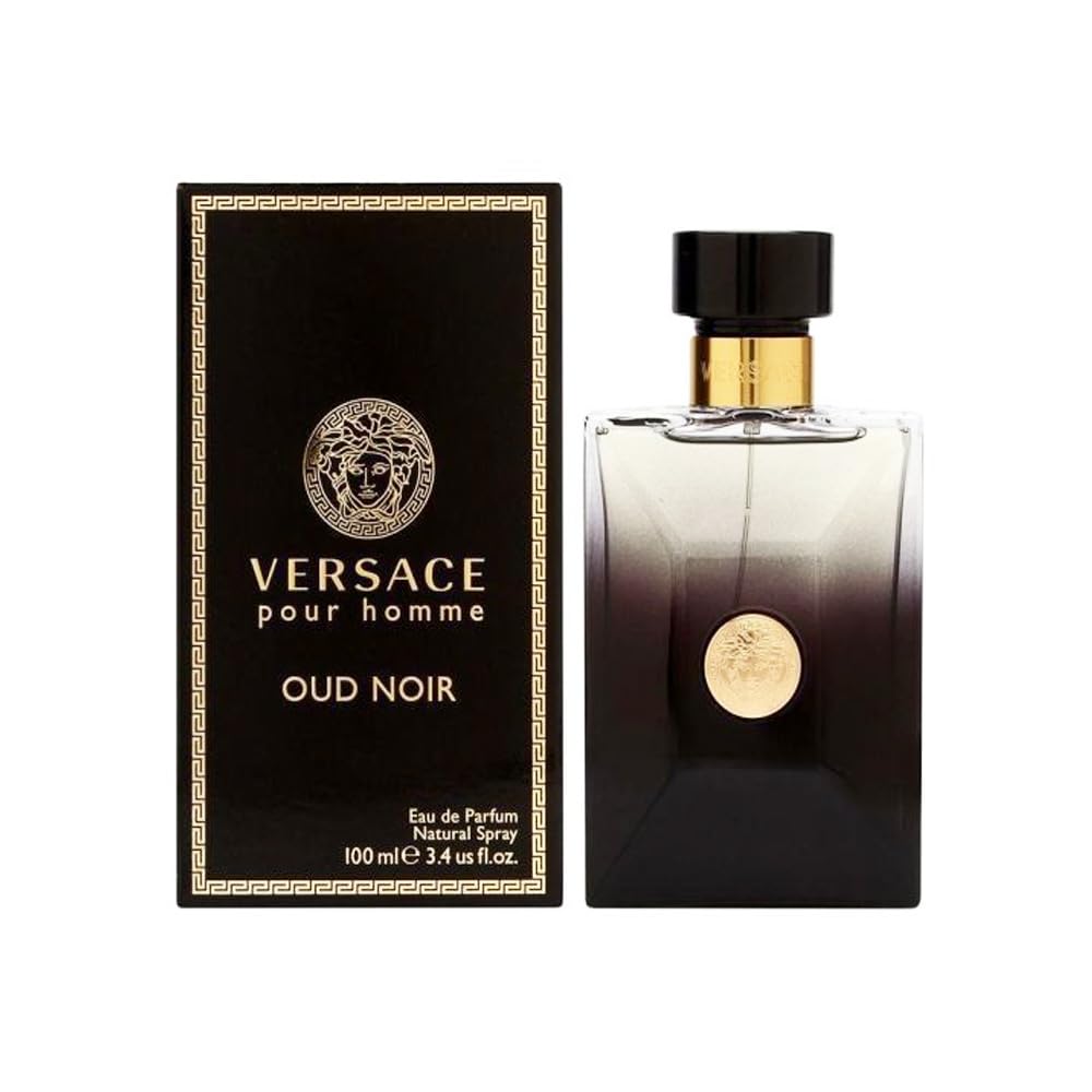 Versace Pour Homme Oud Noir 3.4 oz Eau de Parfum Spray - 3.4 Fl Oz (Pack of 1)