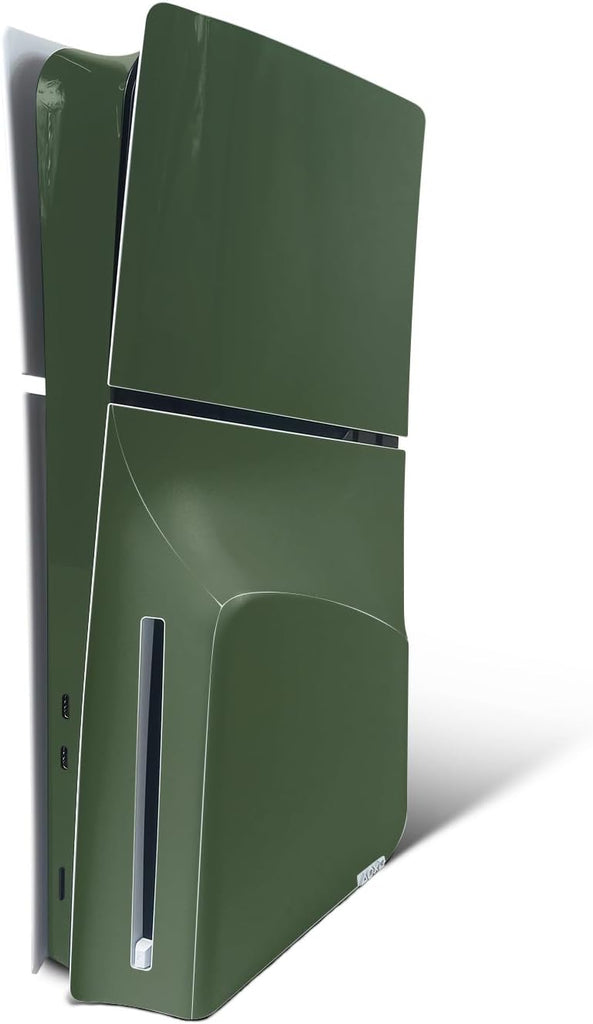 MightySkins Skin Compatible with PlayStation 5 Slim Disk Edition Console Only - Solid Olive | Protective, Durable, and U