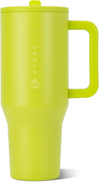 HydroJug Traveler 40oz, Insulated Tumbler with Handle & Straw, Lemon Lime