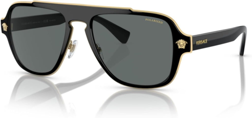 Versace VE2199 MEDUSA CHARM Square Sunglasses For Men +BUNDLE with ACCESSORY EYEWEAR KIT