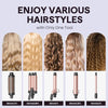 Wavytalk 5 in 1 Curling Wand Set, Dual Voltage Curling Iron Set with 5 Interchangeable Barrels Included A Thermal Brush, A Hair Crimper and 3 Ceramic Curling Wands(0.5