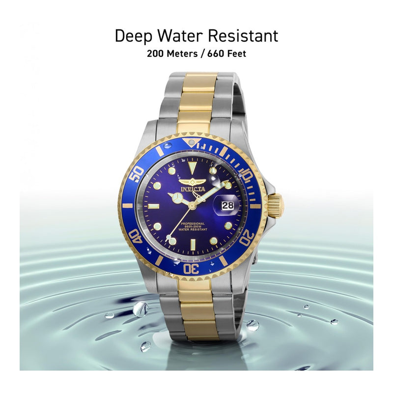Invicta Pro Diver, reloj de cuarzo masculino con correa de acero inoxidable y resistencia al agua hasta 200 metros