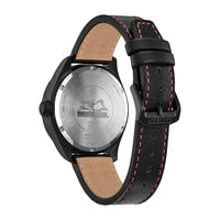 Citizen Eco-Drive Marvel 'Here Comes Deadpool', caja de acero inoxidable negro, correa y esfera negra de cuero