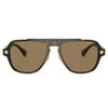 Versace VE 2199 Plastic Unisex Aviator Polarized Sunglasses Havana 56mm Adult