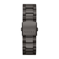 Reloj cronógrafo GUESS de acero inoxidable, resistente al agua, con cronógrafo, dial gris y correa de acero inoxidable