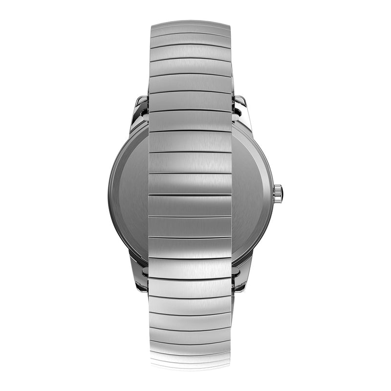Timex Reloj Easy Reader para hombre con esfera blanca fácil de leer, banda de acero inoxidable y función de fecha