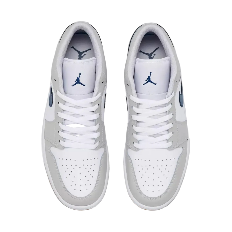 Air Jordan Retro 1 Low Casual Shoes Men's White/Neutral Gre