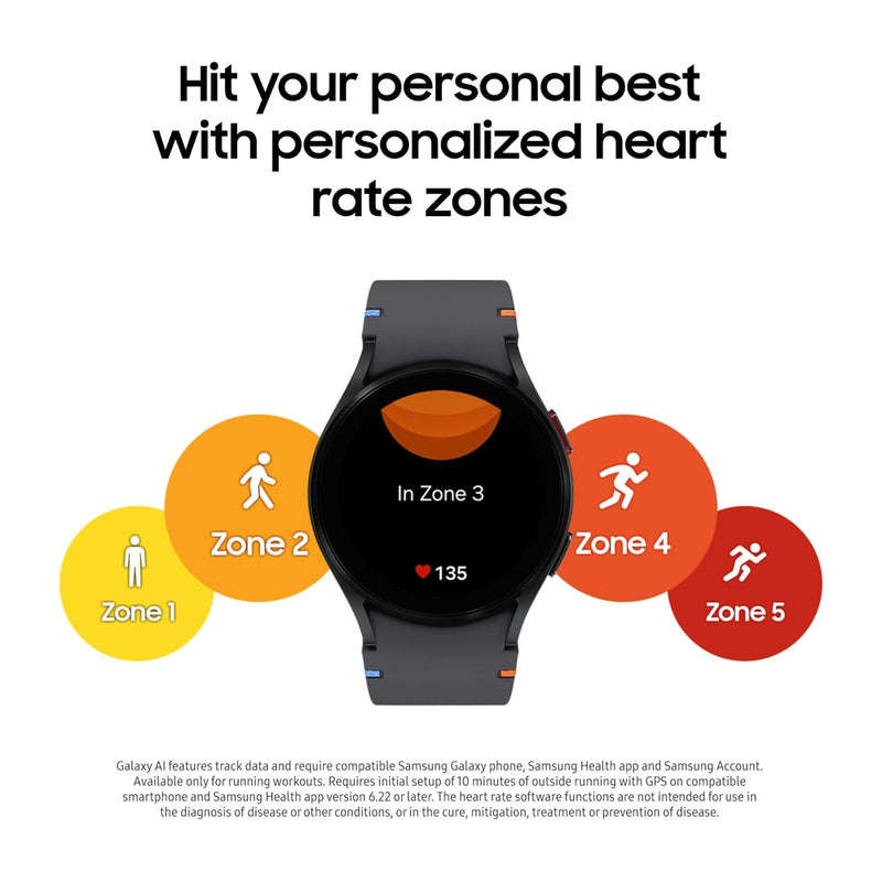 SAMSUNG Galaxy Watch FE - Reloj Inteligente Bluetooth AI de 4 cm con Seguimiento de Fitness Sensor BIA HR Personalizado Cardíaco Sueño 2024