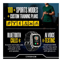 Smartwatch CARBINOX Edge con AMOLED, Bluetooth, resistente al agua, GPS y llamadas para Android e iOS